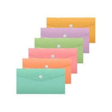 Porta-documentos Bismark - Medidas: 240x125mm - Fecho de pressão - Fabricado em polipropileno - Cores pastel sortidas