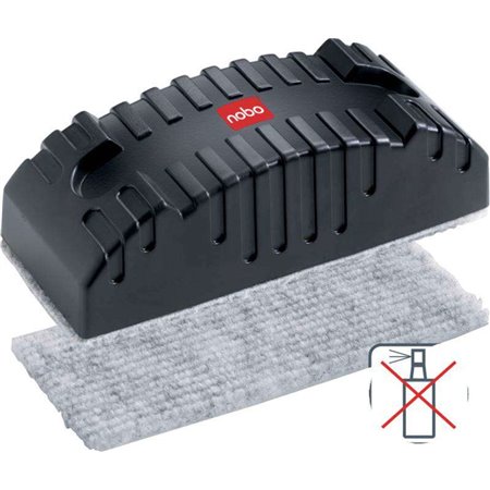 Apagador Magnético para Quadro Branco Nobo - Apagador a Seco - Remove Resíduos de Tinta e Sujeira - Preto