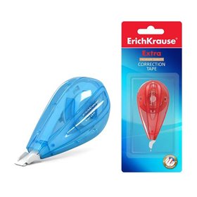 Fita Corretiva Extra Erichkrause 5mm x 6m - Ideal para Correção Rápida e Segura - Secagem Instantânea - Cores Sortidas Aleatoria