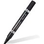 Marcador permanente Staedtler Lumocolor 348 com ponta dupla F 0,6 mm e M chanfrada 1,5-4 mm - Secagem rápida - Preto