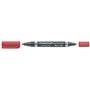 Marcador permanente Staedtler Lumocolor 348 com ponta dupla - Secagem rápida - Vermelho