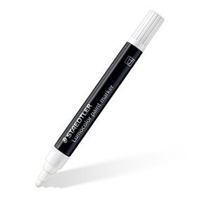 Marcador Acrílico Permanente Staedtler Lumocolor 349 - Espessura da Linha Aprox. 2,4 mm - Tinta à Base de Água - Branco