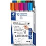 Marcadores para quadro branco Staedtler Lumocolor 351, pacote com 10 unidades - Ponta de aproximadamente 2 mm - Secagem rápida -