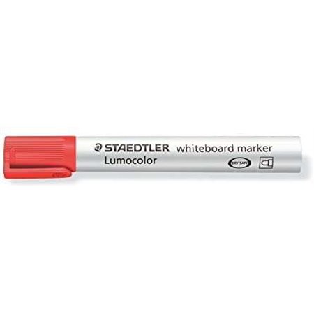 Marcador para quadro branco Staedtler Lumocolor 351 - Ponta redonda - Espessura da linha de 2 mm - Tampa com clipe - Vermelho