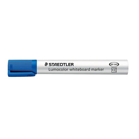 Marcador para quadro branco Staedtler Lumocolor 351 - Ponta redonda - Espessura da linha de 2 mm - Tampa com clipe - Azul