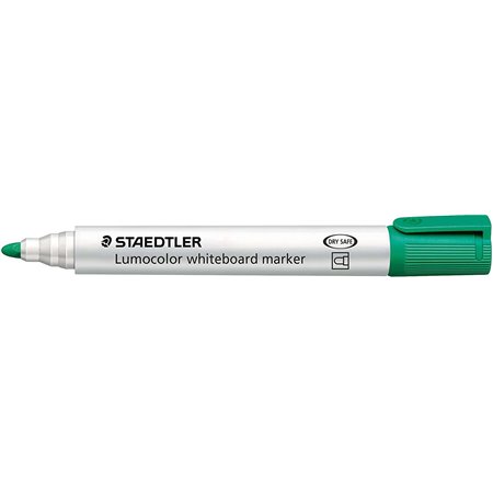 Marcador para quadro branco Staedtler Lumocolor 351 - Ponta redonda - Espessura da linha de 2 mm - Tampa com clipe - Verde
