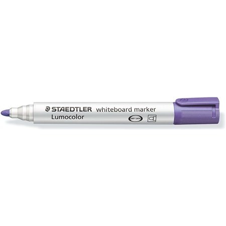 Marcador para quadro branco Staedtler Lumocolor 351 - Ponta redonda - Espessura da linha de 2 mm - Tampa com clipe - Violeta