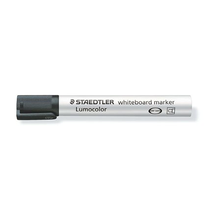 Marcador para quadro branco Staedtler Lumocolor 351 - Ponta redonda - Espessura da linha de 2 mm - Tampa com clipe - Preto