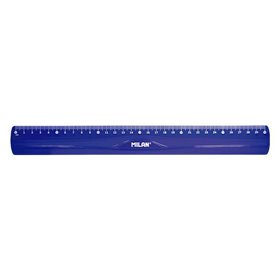 Régua Milano Flexível e Durável - Comprimento 30cm - Azul Translúcido