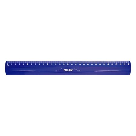 Régua Milano Flexível e Durável - Comprimento 30cm - Azul Translúcido