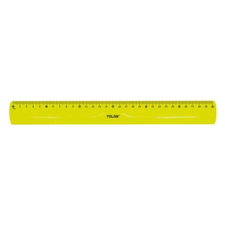 Régua Milano Flexível e Durável - Comprimento 30cm - Amarelo Translúcido