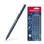 Conjunto de 3 Marcadores de Ponta Fina Erichkrause F-15 - Espessura da Linha 0,6 mm - Clipe Metálico - Preto, Azul e Vermelho