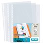 Pacote com 10 capas plásticas multifuradas Elba, 70 mícrons, tamanho A4, acabamento cristalino, transparentes.