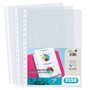 Pacote com 10 capas plásticas multifuros Elba, PP 90 mícrons - Tamanho A4 - Acabamento em couro laranja - Transparentes
