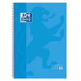 Caderno espiral Oxford Europeanbook 1, formato A4+, quadriculado 5x5mm - 80 folhas - faixa colorida - capa extra dura com acabam
