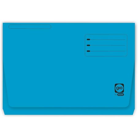 Pasta Gio By Elba com Bolso e Aba, Tamanho Fólio - Azul Intenso - Cartão 320gsm - Bolso e Aba Práticos - Ideal para Documentos I