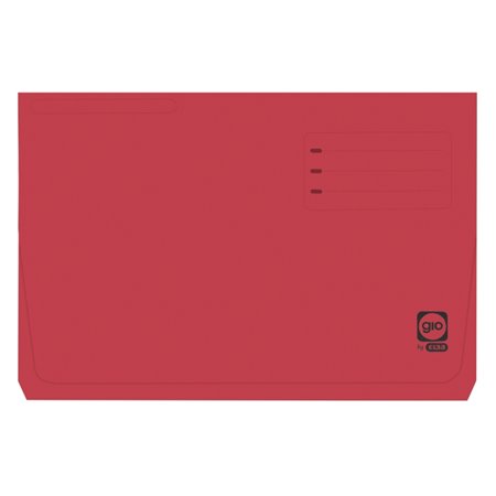 Pasta Gio By Elba Vermelha com Bolso e Aba - Cartão Resistente de 320gsm - Bolso e Aba para Proteção Extra - Tamanho Folio para 