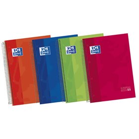 Caderno espiral Oxford Europeanbook 5, formato A4+, horizontal, 1 linha - 120 folhas - Capa extra dura com acabamento brilhante 