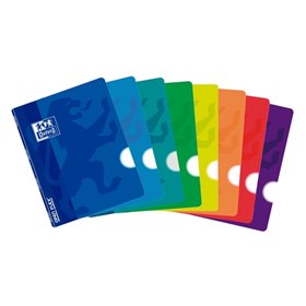 Caderno Oxford School Openflex A4 com Grampo - Capa de Plástico Resistente - 48 Folhas Lisas - Formato A4 - Cores Sortidas