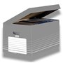 Recipiente para Arquivos Elba - Montagem Automática - Tampa Integrada - Cinza