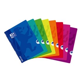 Caderno Oxford School Classic Openflex A4 com Grampo - Capa de Plástico Resistente - Pautado com Margens - 48 Folhas - Cores Sor