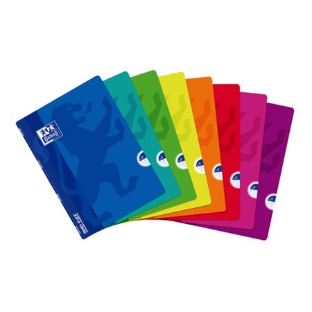 Caderno Oxford School Classic Openflex A4 com Grampo - Capa de Plástico Resistente - Pautado com Margens - 48 Folhas - Cores Sor