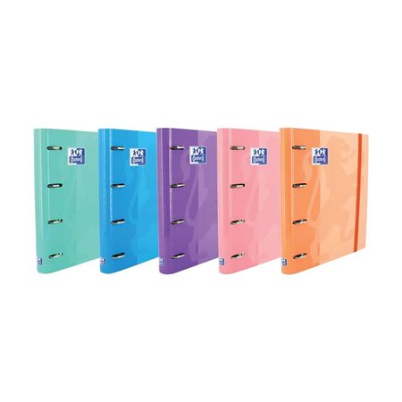 Pasta Oxford Europeanbinder Classic com 4 argolas, formato A4+, com folhas quadriculadas de 5x5mm e 4 furos - Fecho elástico - C