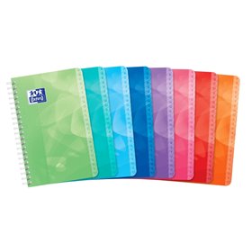 Caderno Espiral Alfabético Oxford Lagoon, 50 Folhas, Grade 5x5 - 11x17cm - Capa Plástica Resistente - Organize Seus Documentos F