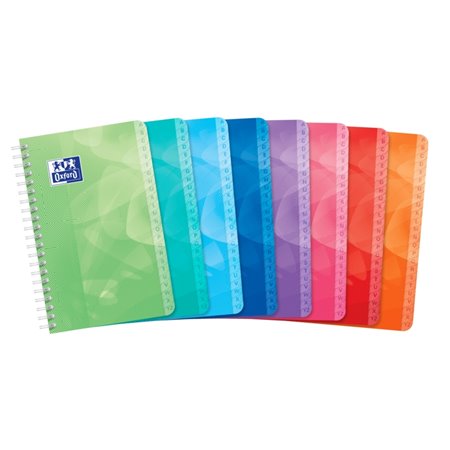 Caderno Espiral Alfabético Oxford Lagoon, 50 Folhas, Grade 5x5 - 11x17cm - Capa Plástica Resistente - Organize Seus Documentos F