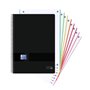 Caderno espiral Oxford Europeanbook 8 Live & Go A4+ com 160 folhas, quadriculado 5x5, 8 faixas coloridas, capa de plástico resis
