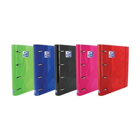 Pasta Oxford Europeanbinder Classic com 4 argolas, formato A4+, com folhas quadriculadas de 5x5mm e 4 furos - Fecho elástico - C