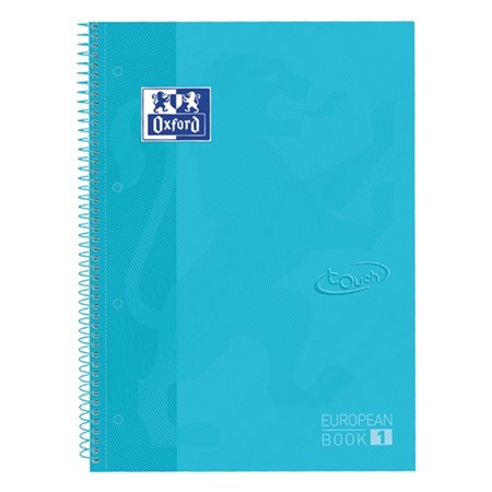 Caderno Oxford School Touch Europeanbook 1 A4+ 80 Folhas Quadriculadas 5x5mm - Capa Extra Dura - Azul