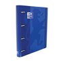 Pasta Oxford Europeanbinder Classic A4+ com argolas e refil, quadriculada 5x5 - Capa extra dura - Fecho elástico - Azul marinho