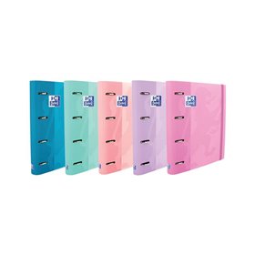 Pasta Oxford Europeanbinder Touch com 4 argolas, formato A4+, folhas quadriculadas de 5x5mm e 4 furos - Capa com toque suave - F