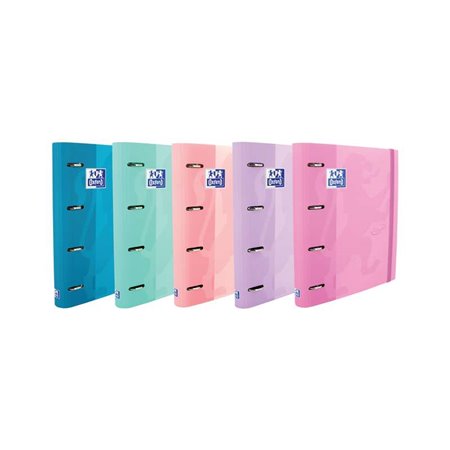 Pasta Oxford Europeanbinder Touch com 4 argolas, formato A4+, folhas quadriculadas de 5x5mm e 4 furos - Capa com toque suave - F