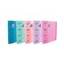 Pasta Oxford Europeanbinder Touch com 4 argolas, formato A4+, folhas quadriculadas de 5x5mm e 4 furos - Capa com toque suave - F