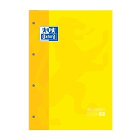 Caderno Oxford School Classic A4 com 80 folhas quadriculadas 5x5 - Capa com borda colorida - Capa amarela