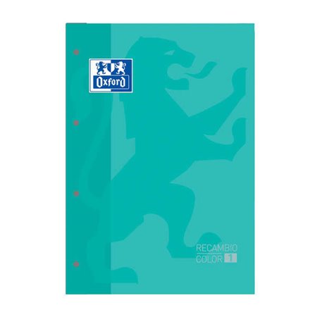 Caderno Oxford School Classic Refil - Tamanho A4 - Capa Mole - Colado - Quadriculado 5x5 - 80 Folhas - Verde Menta