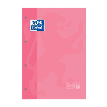Caderno Oxford School Classic Refil - Tamanho A4 - Capa Mole - Colado - Quadriculado 5x5 - 80 Folhas - Rosa Chiclete