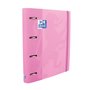 Pasta Oxford Touch A4+ Europeia - Capa Extra Dura - Lombada de 45mm - Argolas de 4Dx35mm - Refil 5x5 Incluso - Rosa Pastel