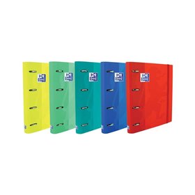 Pasta Oxford Europeanbinder Touch com 4 argolas, formato A4+, com folhas quadriculadas de 5x5mm e 4 furos - Capa com toque suave
