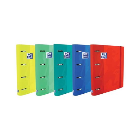 Pasta Oxford Europeanbinder Touch com 4 argolas, formato A4+, com folhas quadriculadas de 5x5mm e 4 furos - Capa com toque suave