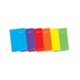 Caderno espiral Enri Plus, formato fólio, quadriculado 5x5mm - 80 folhas, papel 90gsm com margem - capa plástica - cores sortida