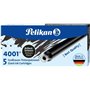 Pacote com 5 cartuchos longos Pelikan 4001 GTP/5 - Tinta de alta qualidade - Compatível com canetas-tinteiro - Preta