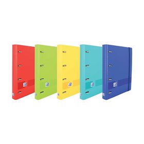 Pasta Oxford Europeanbinder Live & Go com 4 argolas, formato A4+, com folhas quadriculadas de 5x5mm e 4 furos - Capa de plástico