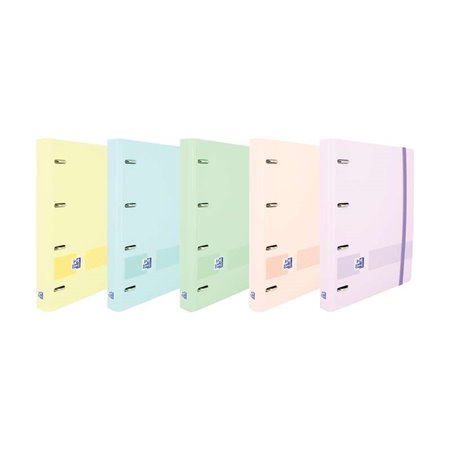 Pasta Oxford Europeanbinder Live & Go com 4 argolas, formato A4+, com folhas quadriculadas de 5x5mm e 4 furos - Capa de plástico