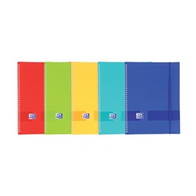 Pasta Oxford Live & Go A4 com 30 folhas A4 - Capa plástica opaca - Fecho de borracha - Cores sortidas
