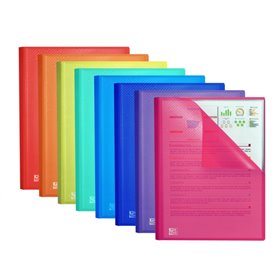 Pasta Oxford Urban A4 com 30 folhas soldadas - Folhas de 50 micras - Capa plástica translúcida - Cores sortidas