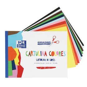 Bloco de 10 folhas de cartolina colorida Oxford, formato A4+, 170 g/m² - Cores sortidas