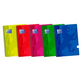 Caderno espiral Oxford School Classic Fº - Capa plástica - Pautado 3,5 com margem - 80 folhas - Cores sortidas